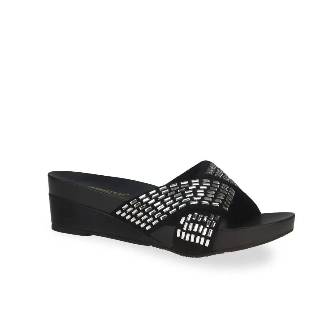 [20% off at cart] Diamond Crisscross Suede Low Wedges