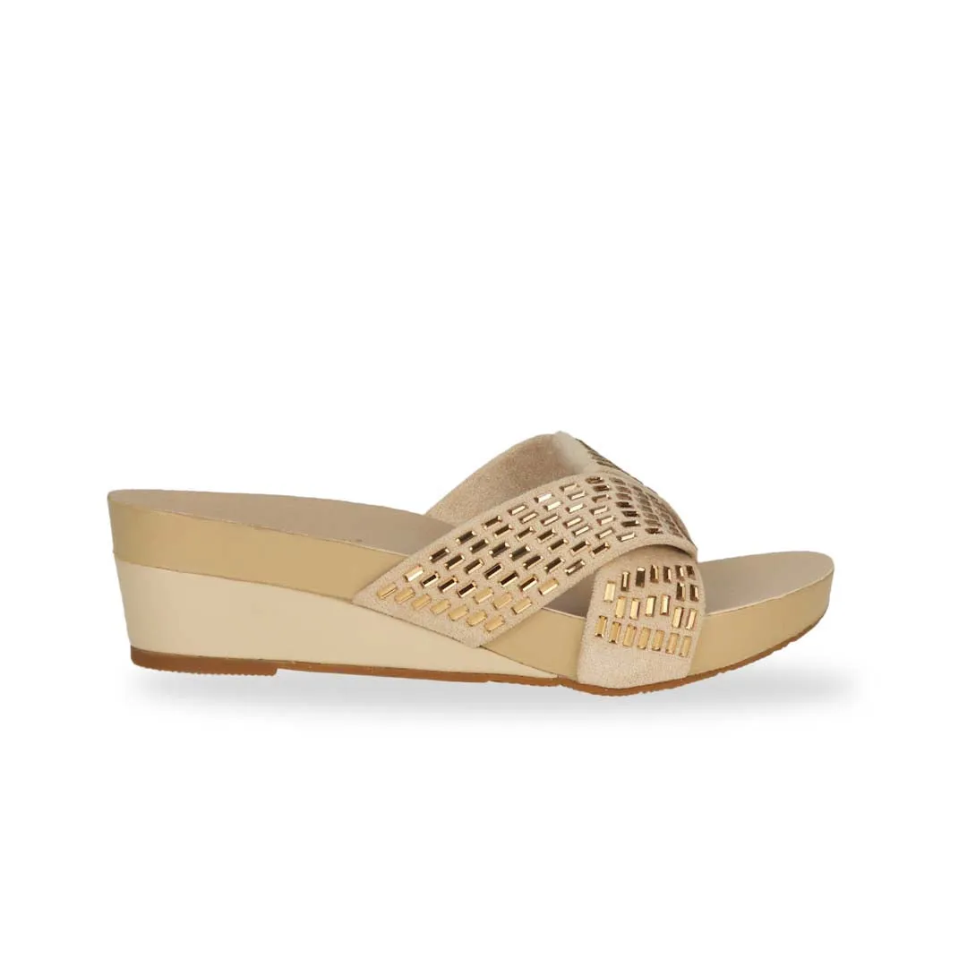 [20% off at cart] Diamond Crisscross Suede Low Wedges