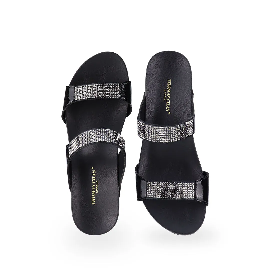 [20% off at cart] Multi-Row Diamond Wedge Sandals