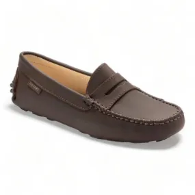 2582 - Brown Sahara Leather Soft Loafer for Girl by London Kids