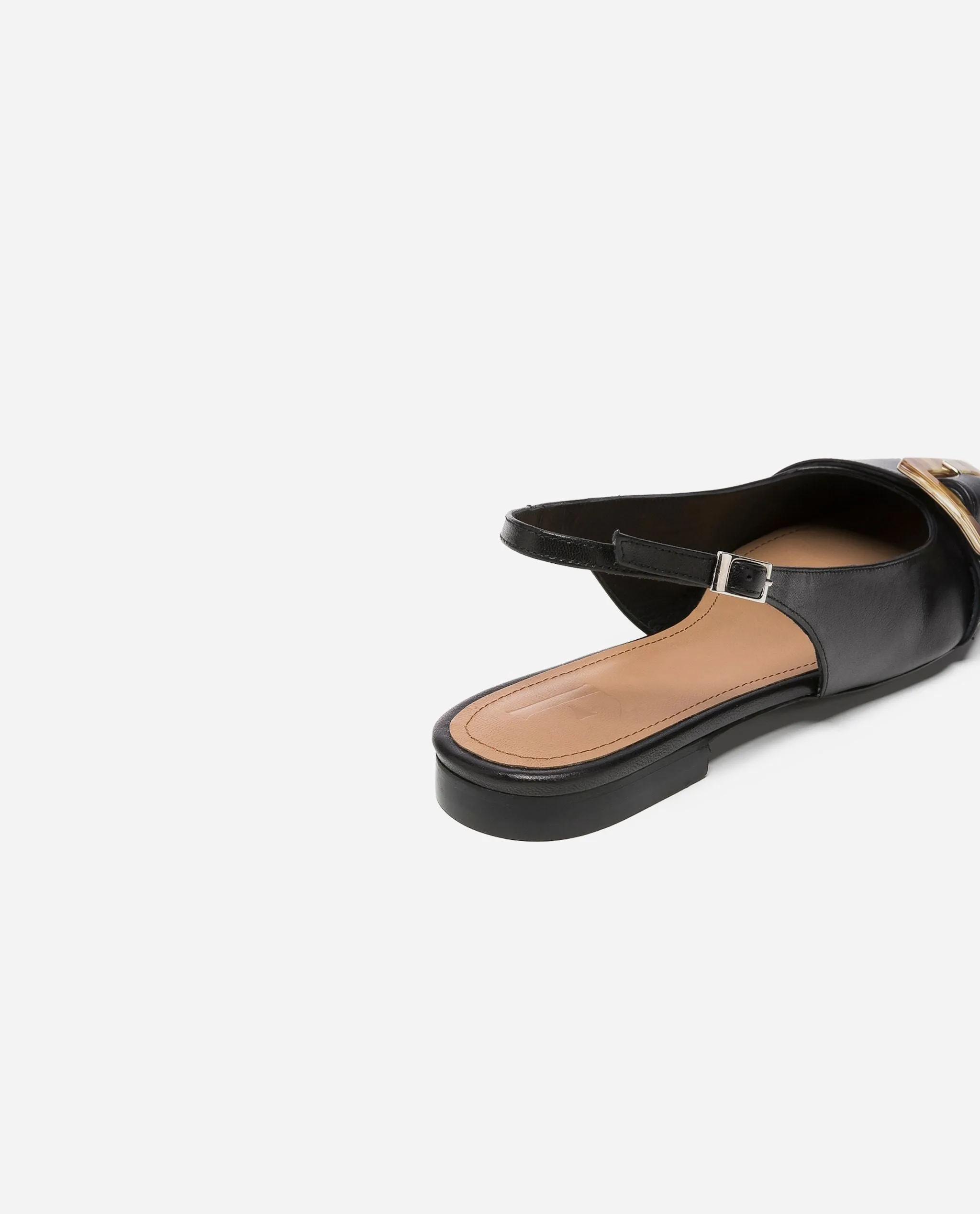 Alma Leather Black Flats