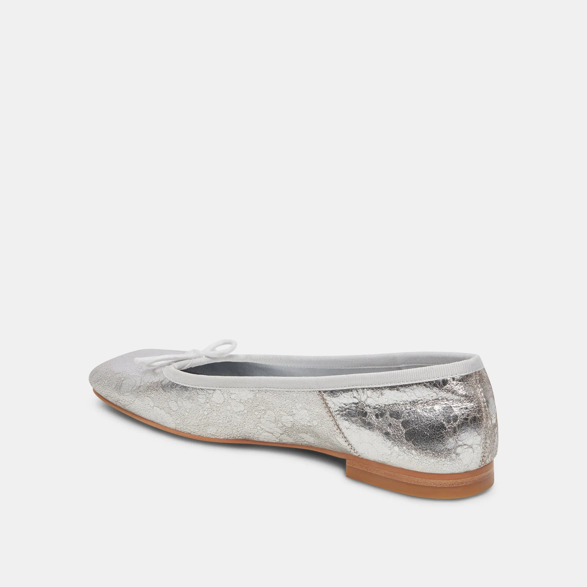 ANISA BALLET FLATS SILVER DISTRESSED LEATHER