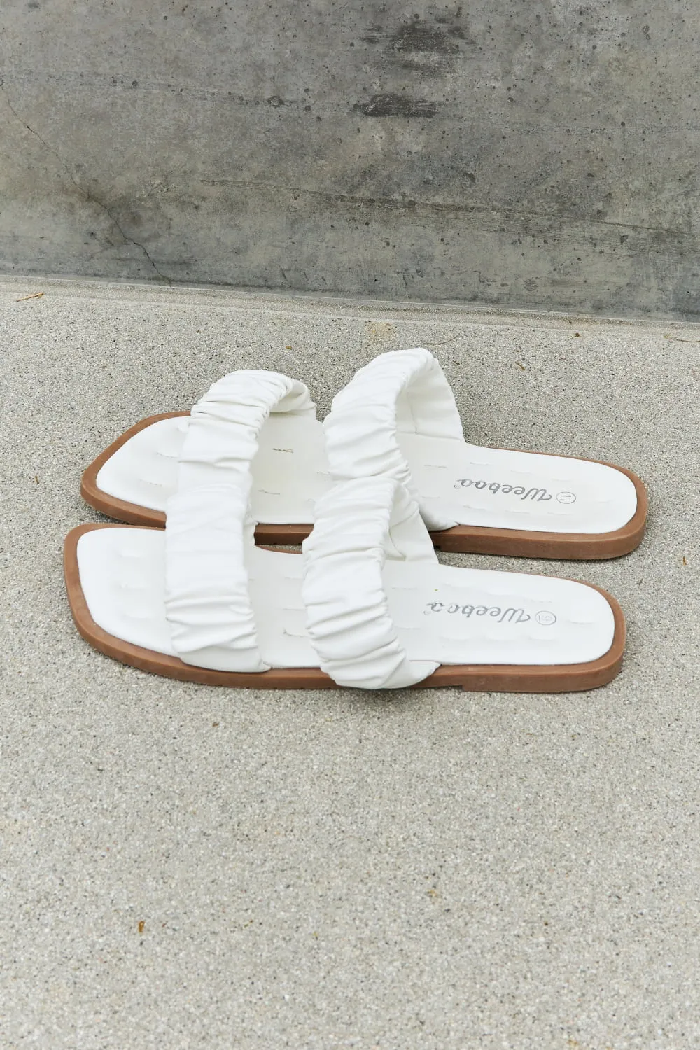 *APP EXCLUSIVE* Double Strap Scrunch Sandal in White