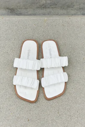 *APP EXCLUSIVE* Double Strap Scrunch Sandal in White