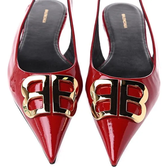 Balenciaga BB Knife Patent Leather Ballet Flats