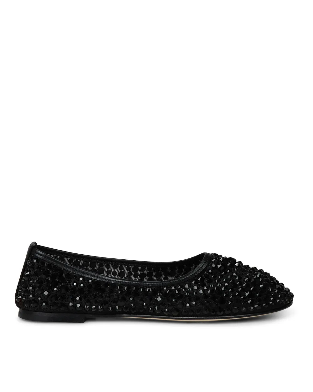 Balla Large Crystal Ballet Flat in Black