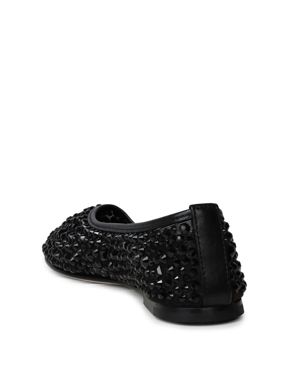 Balla Large Crystal Ballet Flat in Black