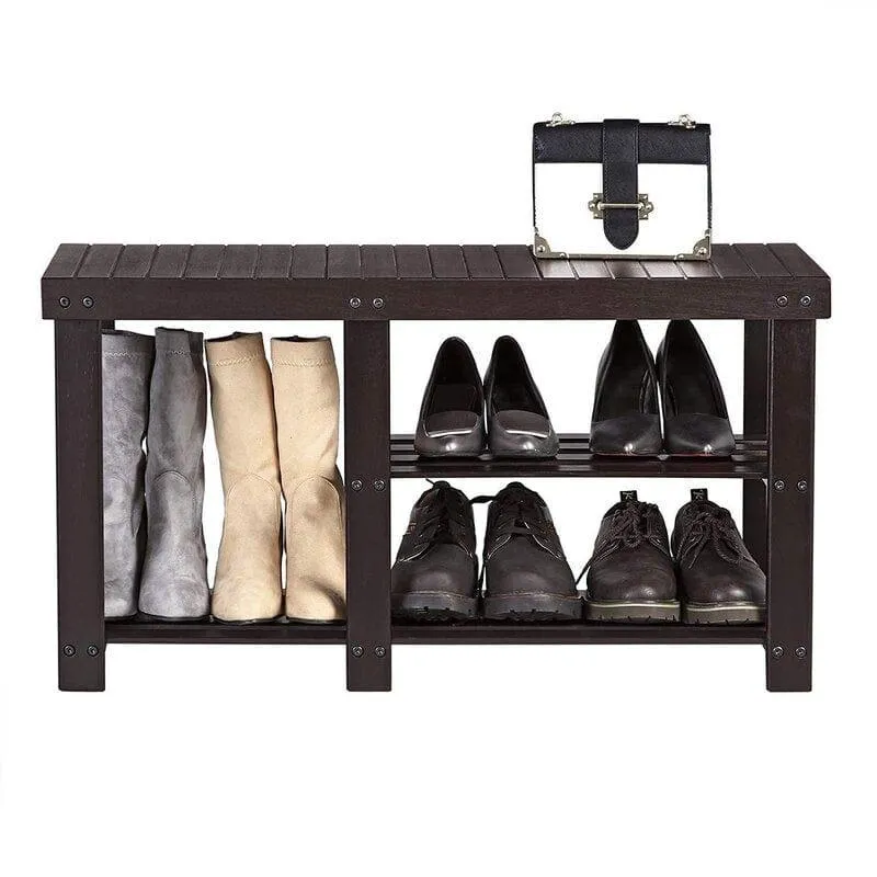 Bamboo Wood 6 Pair Shoe Rack For Room