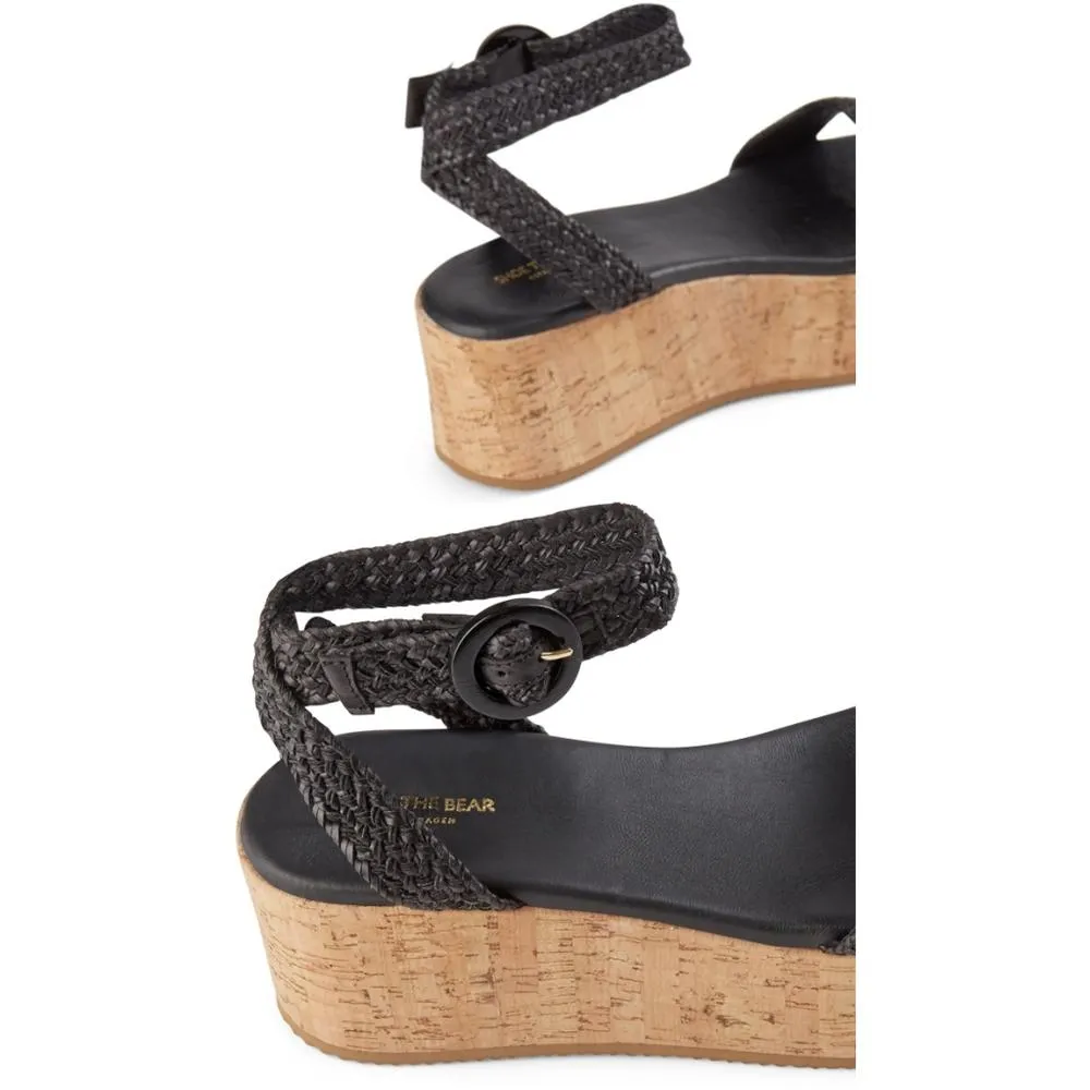 Begonia Ankle Sandals Leather - BLACK