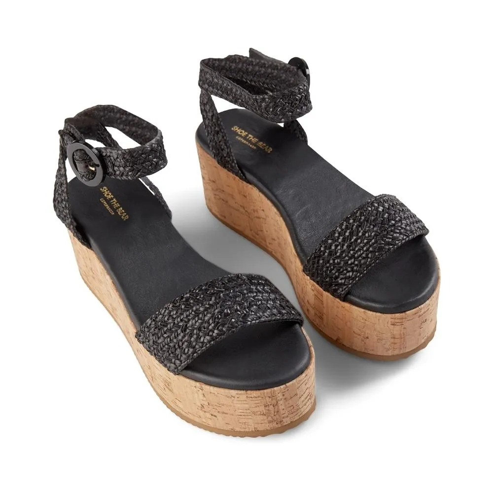 Begonia Ankle Sandals Leather - BLACK