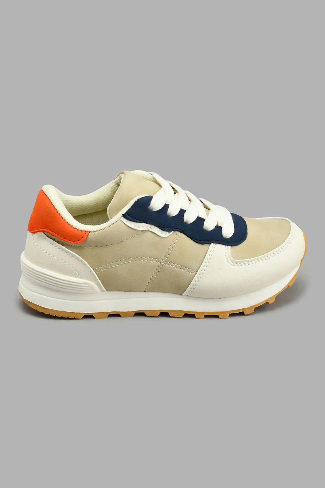 Beige Colour Block Sneaker