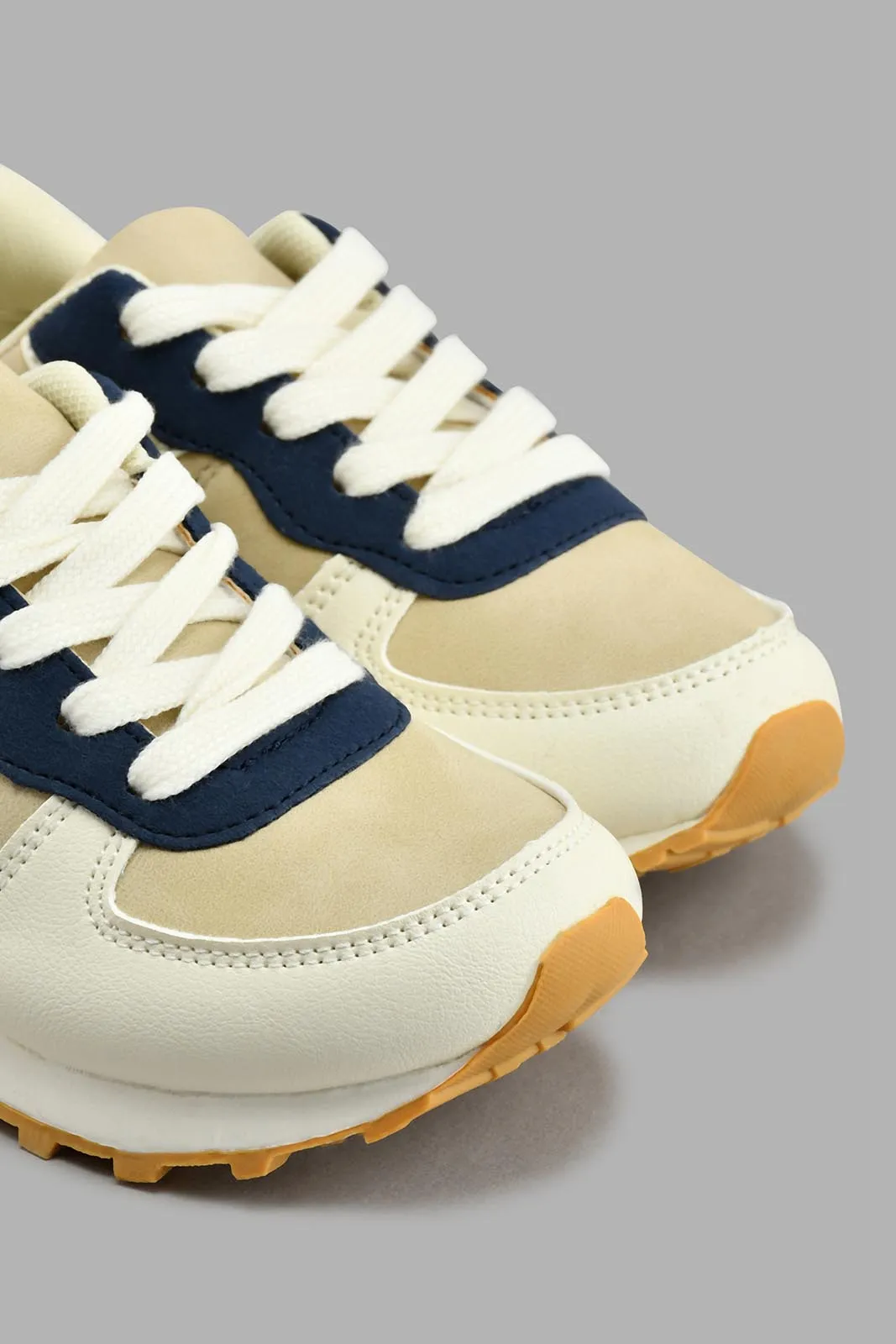 Beige Colour Block Sneaker