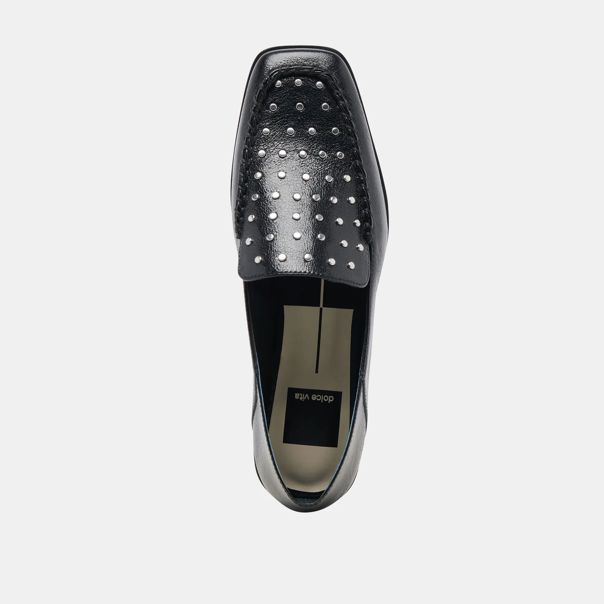 BENY FLATS BLACK STUDDED LEATHER