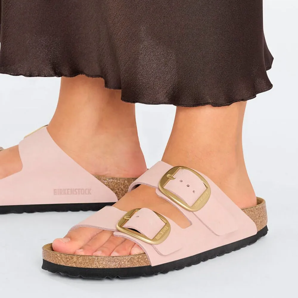 Birkenstock Women's Arizona Big Buckle Nubuck Leather in Soft Pink (Narrow WIdth)