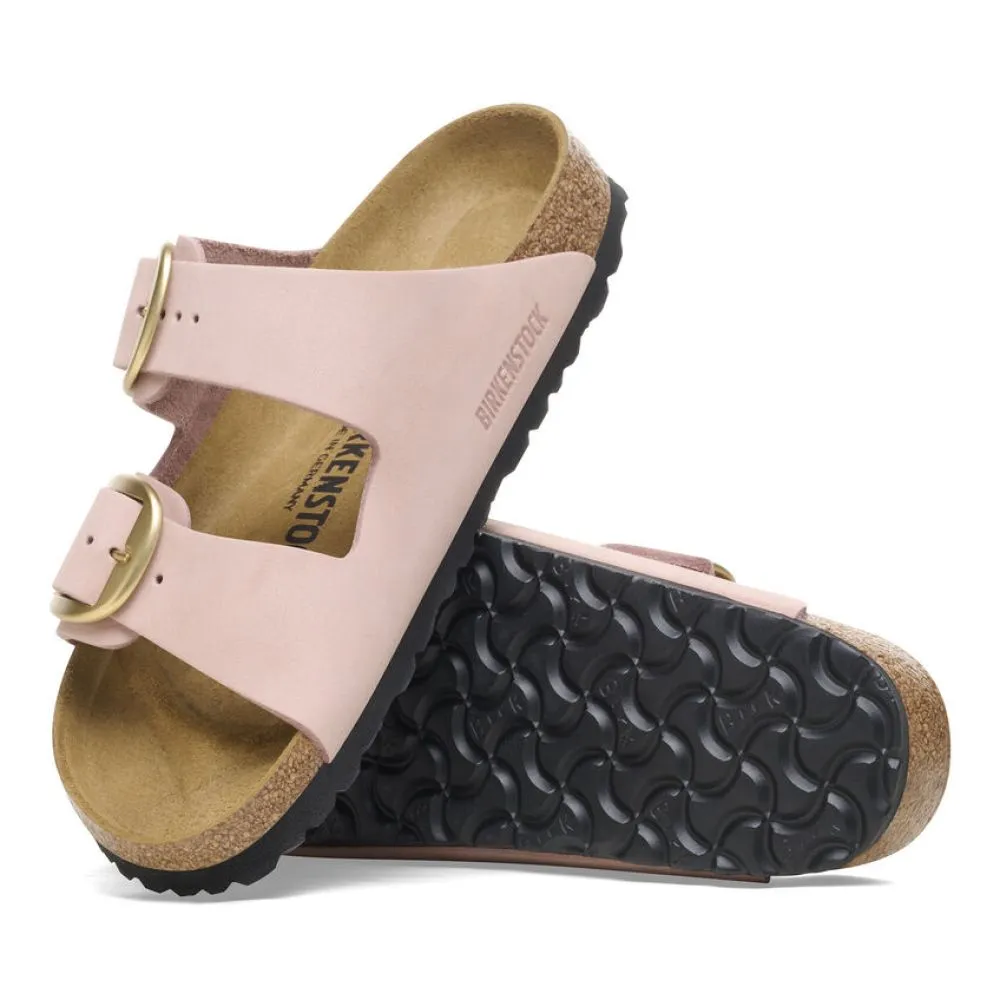 Birkenstock Women's Arizona Big Buckle Nubuck Leather in Soft Pink (Narrow WIdth)