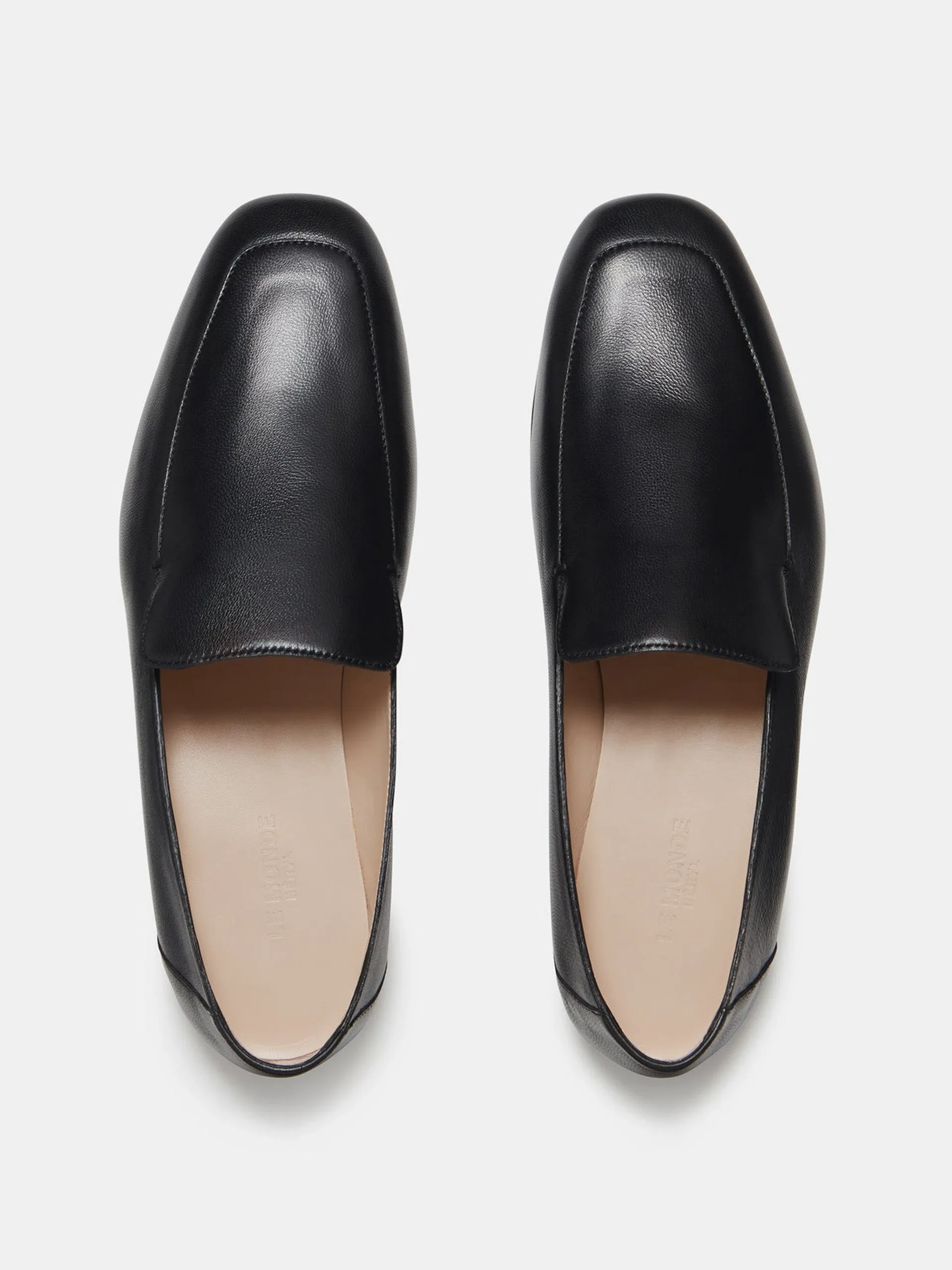 Black leather soft loafers