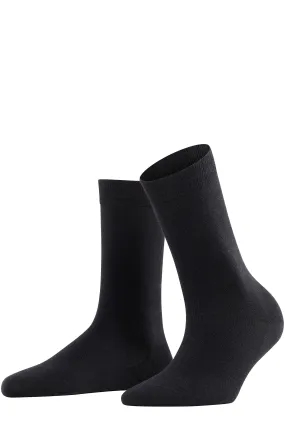 Black Merino Cotton Blend Socks