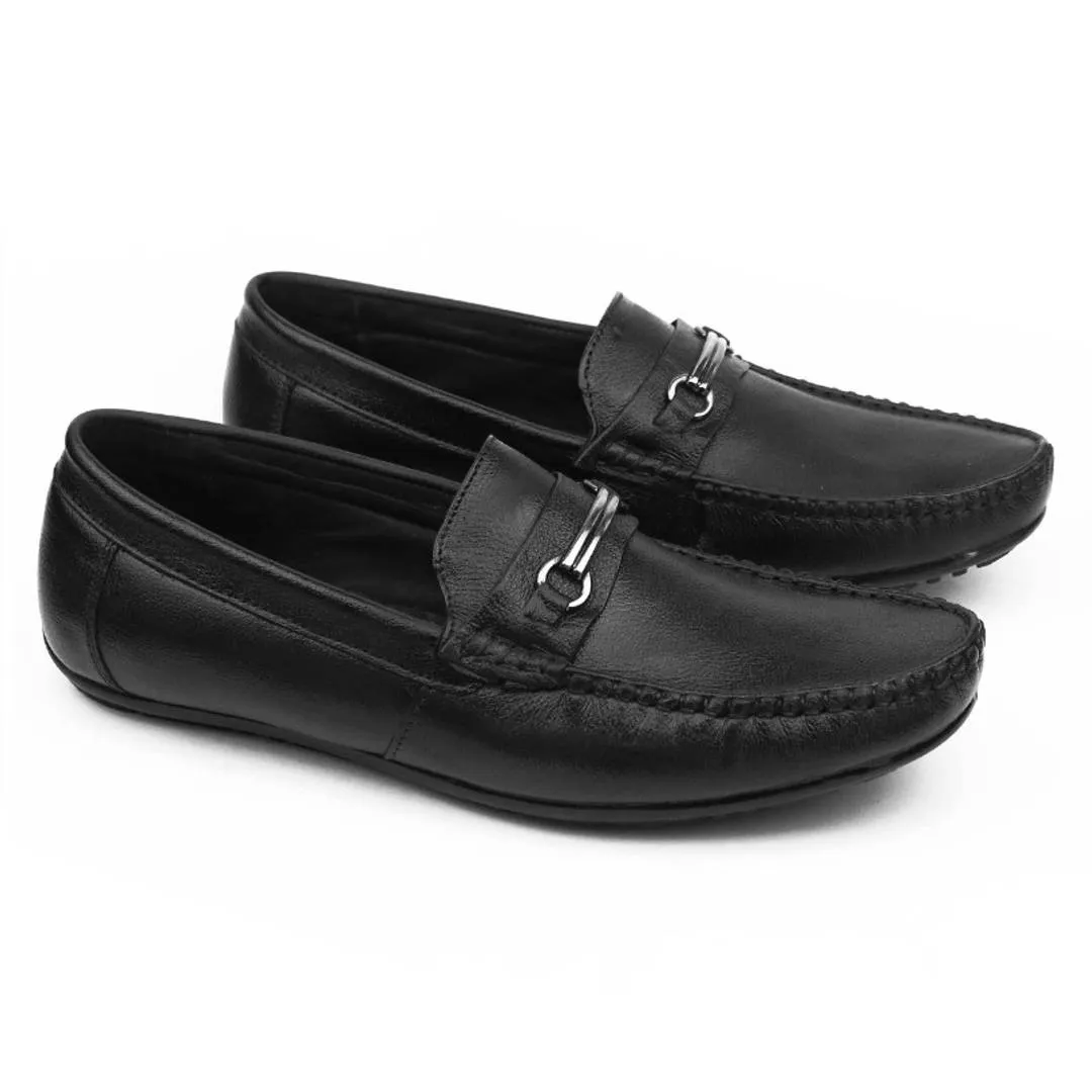 Black Stylish Party Wear Leather Casual Shoes For Men and Boys