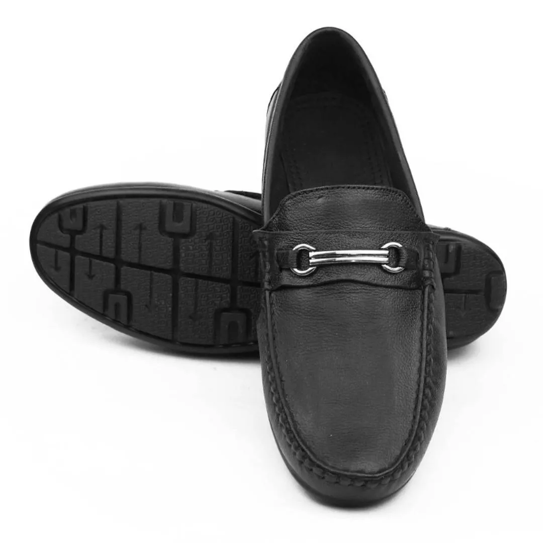 Black Stylish Party Wear Leather Casual Shoes For Men and Boys