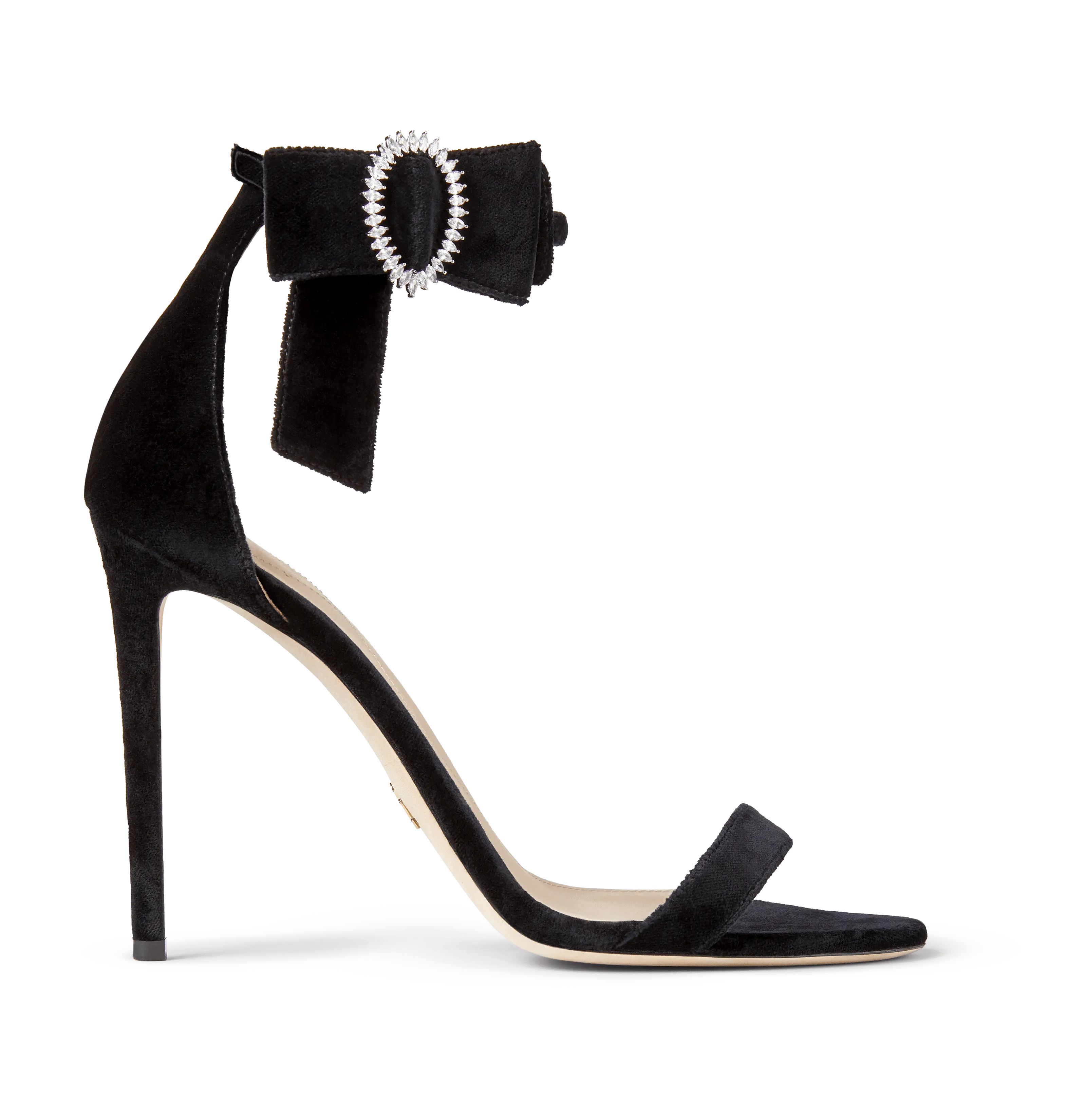 Black Velvet Bow Sandals