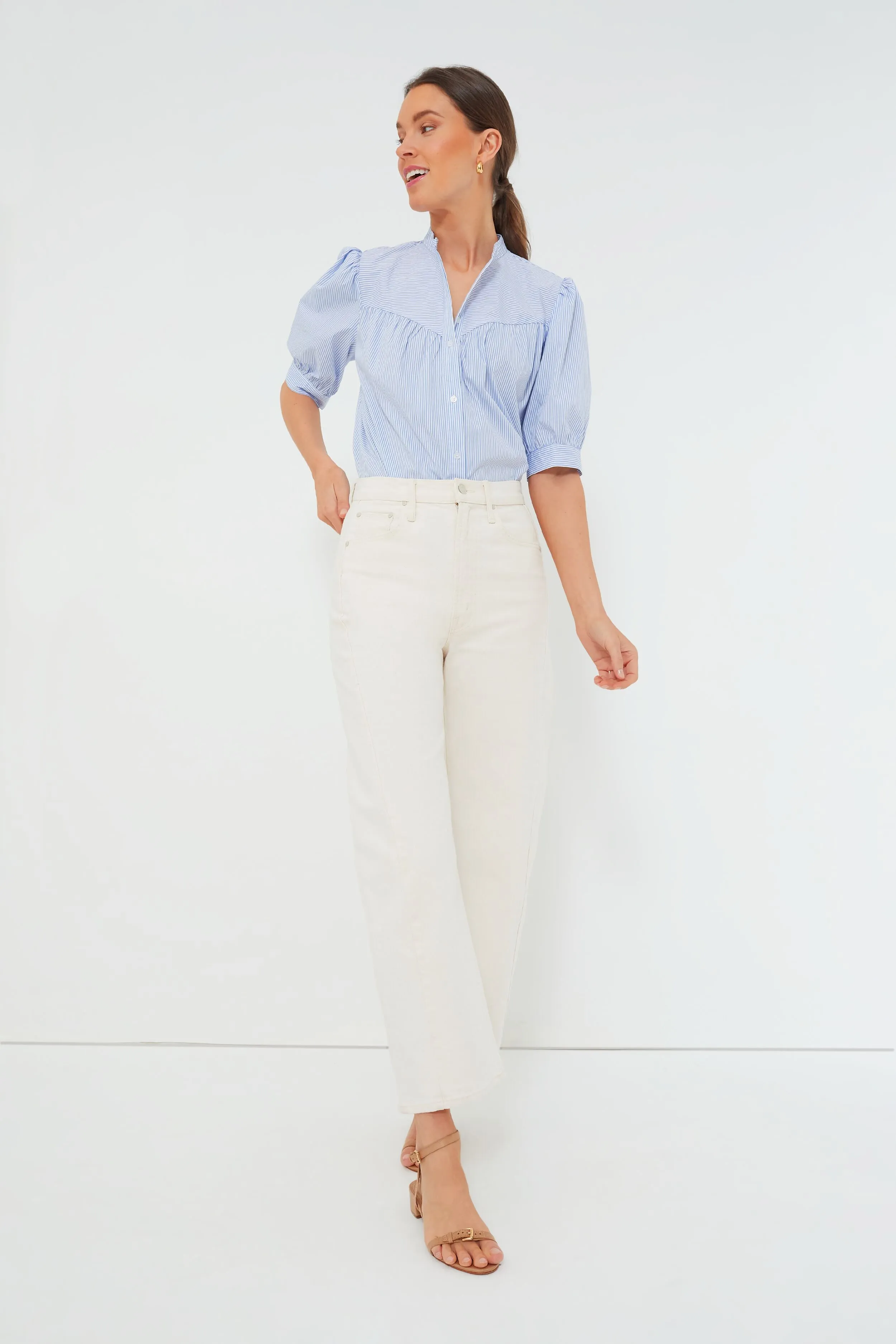 Blue and White Stripe Esti Shirt