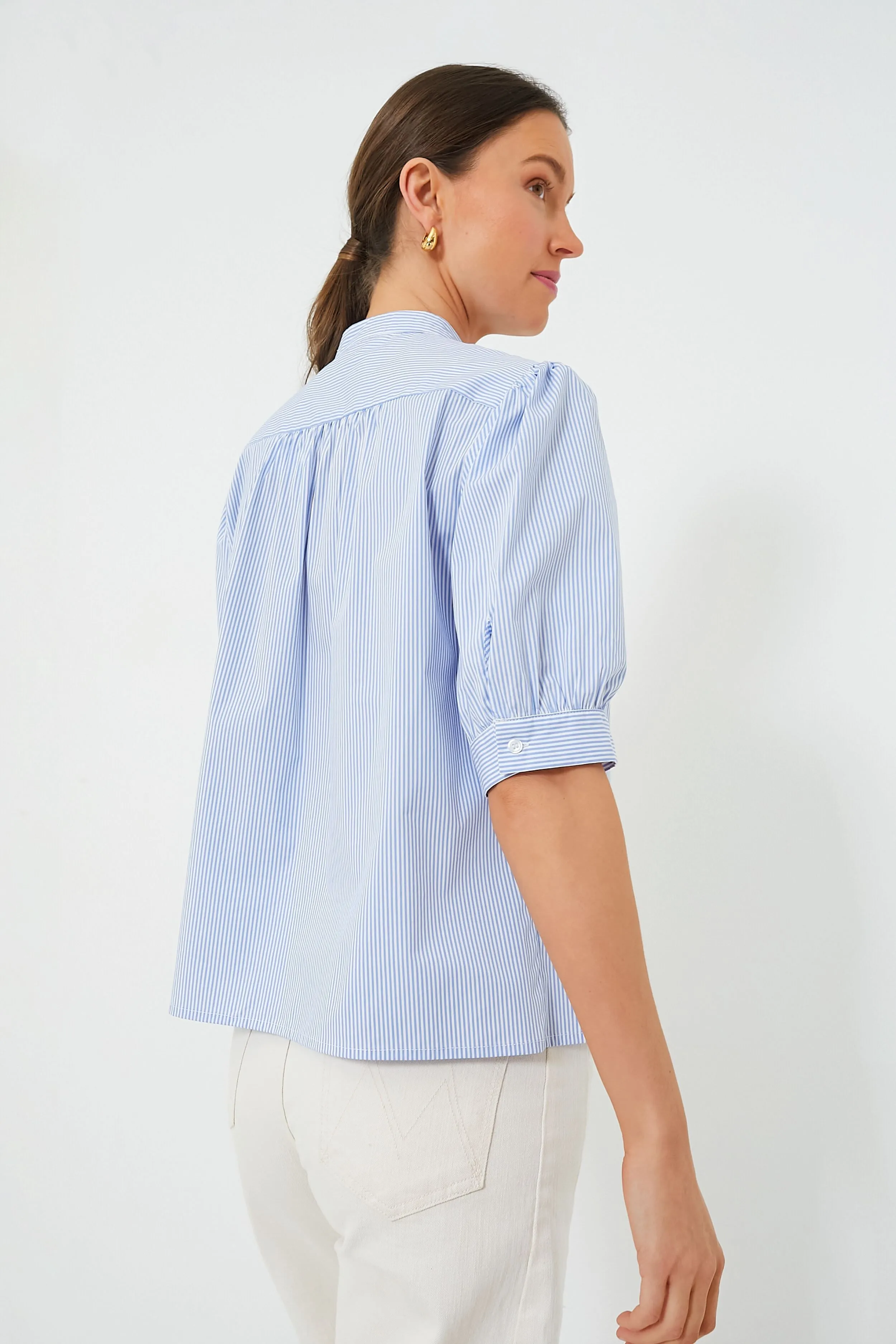 Blue and White Stripe Esti Shirt