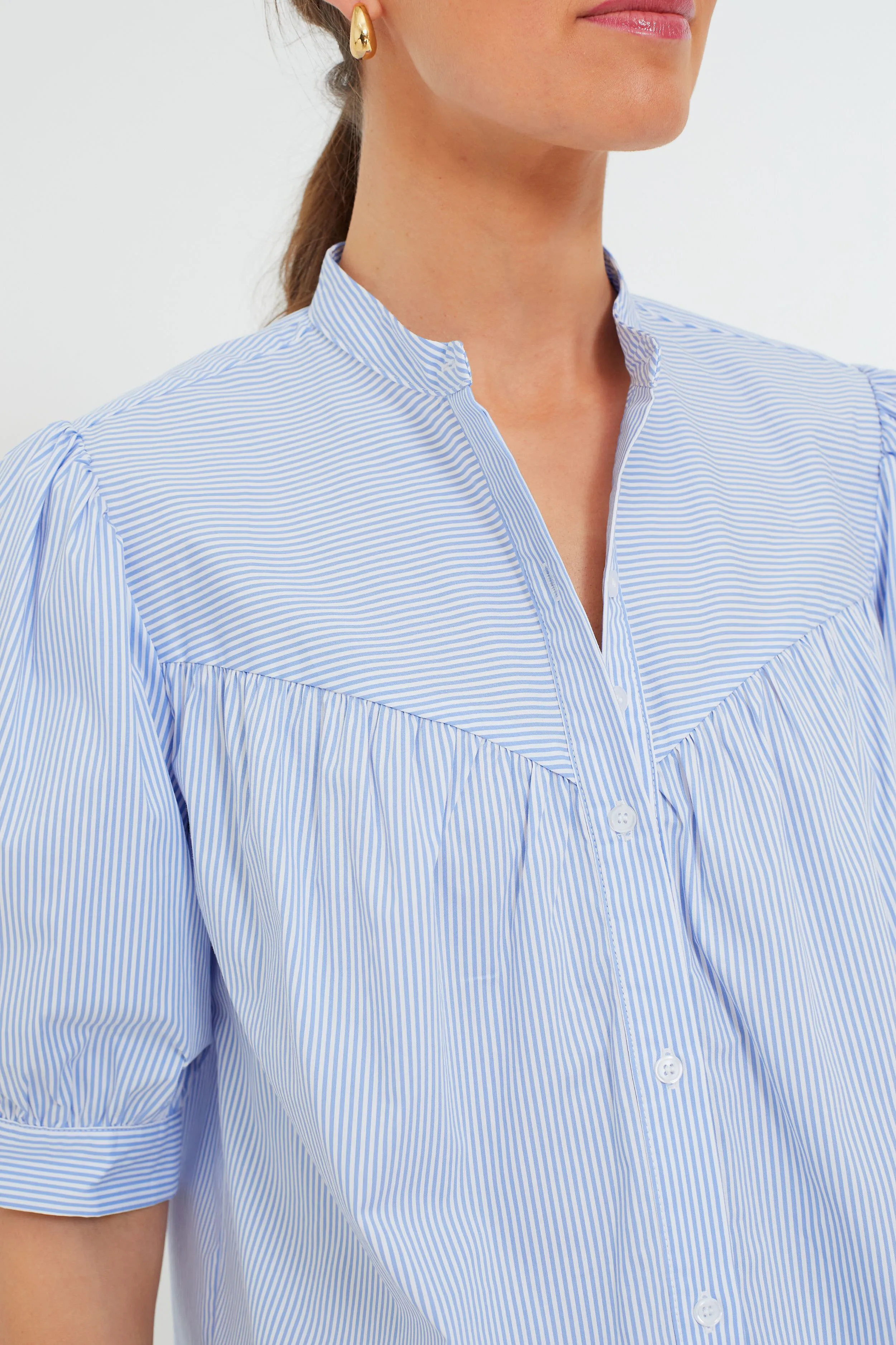 Blue and White Stripe Esti Shirt