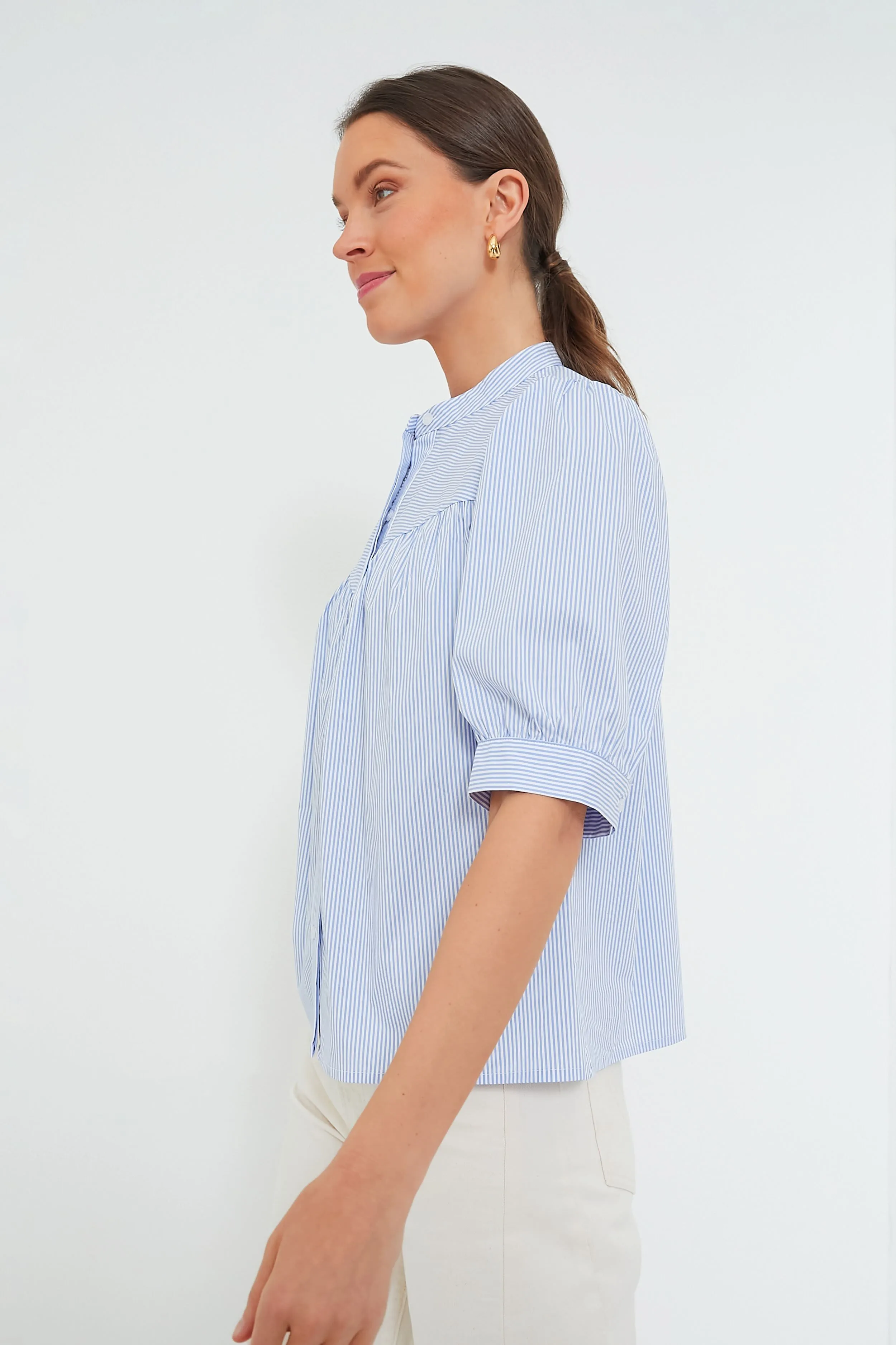 Blue and White Stripe Esti Shirt