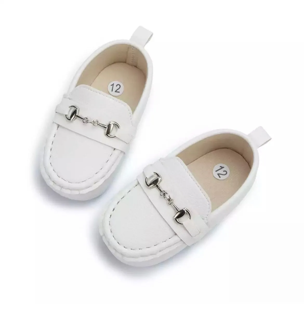 Boys Moccasin Loafers -  White