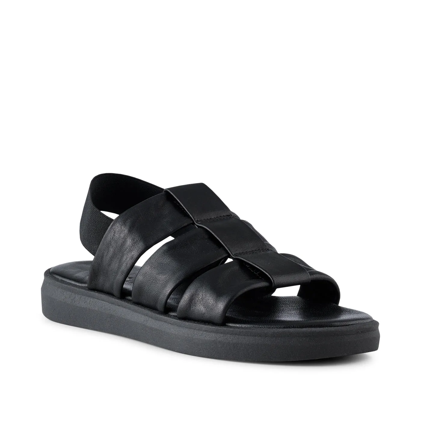 Brenna sandal leather - BLACK