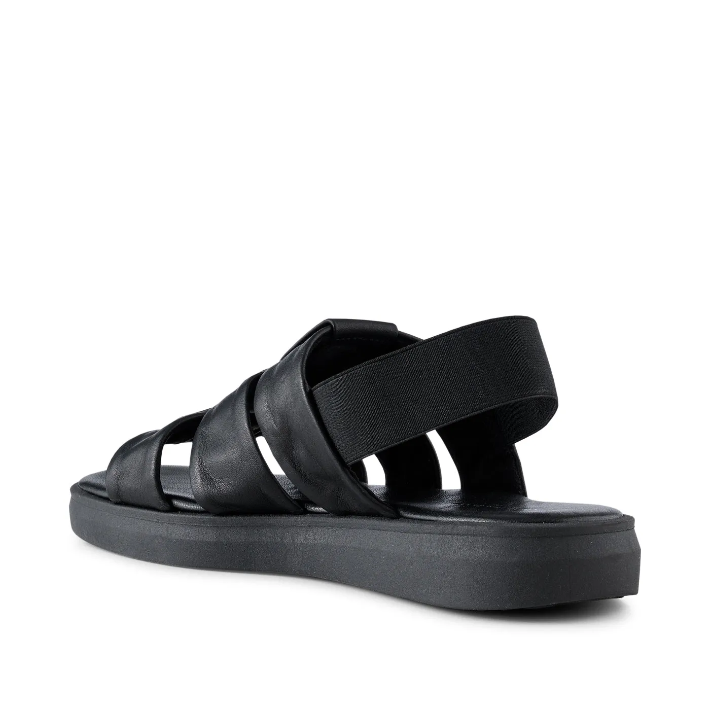 Brenna sandal leather - BLACK