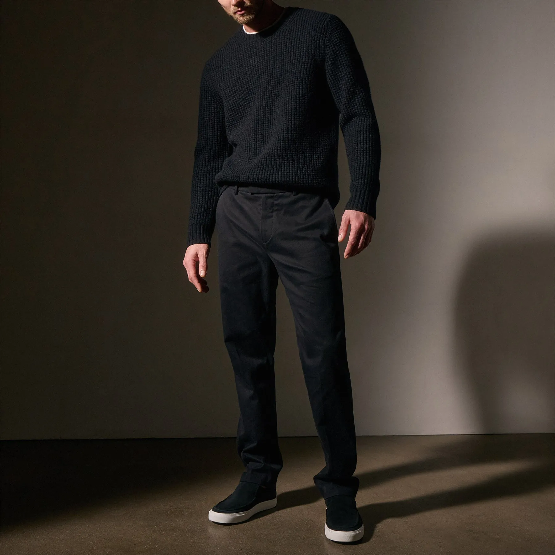 Cashmere Touch Twill Trouser - Black