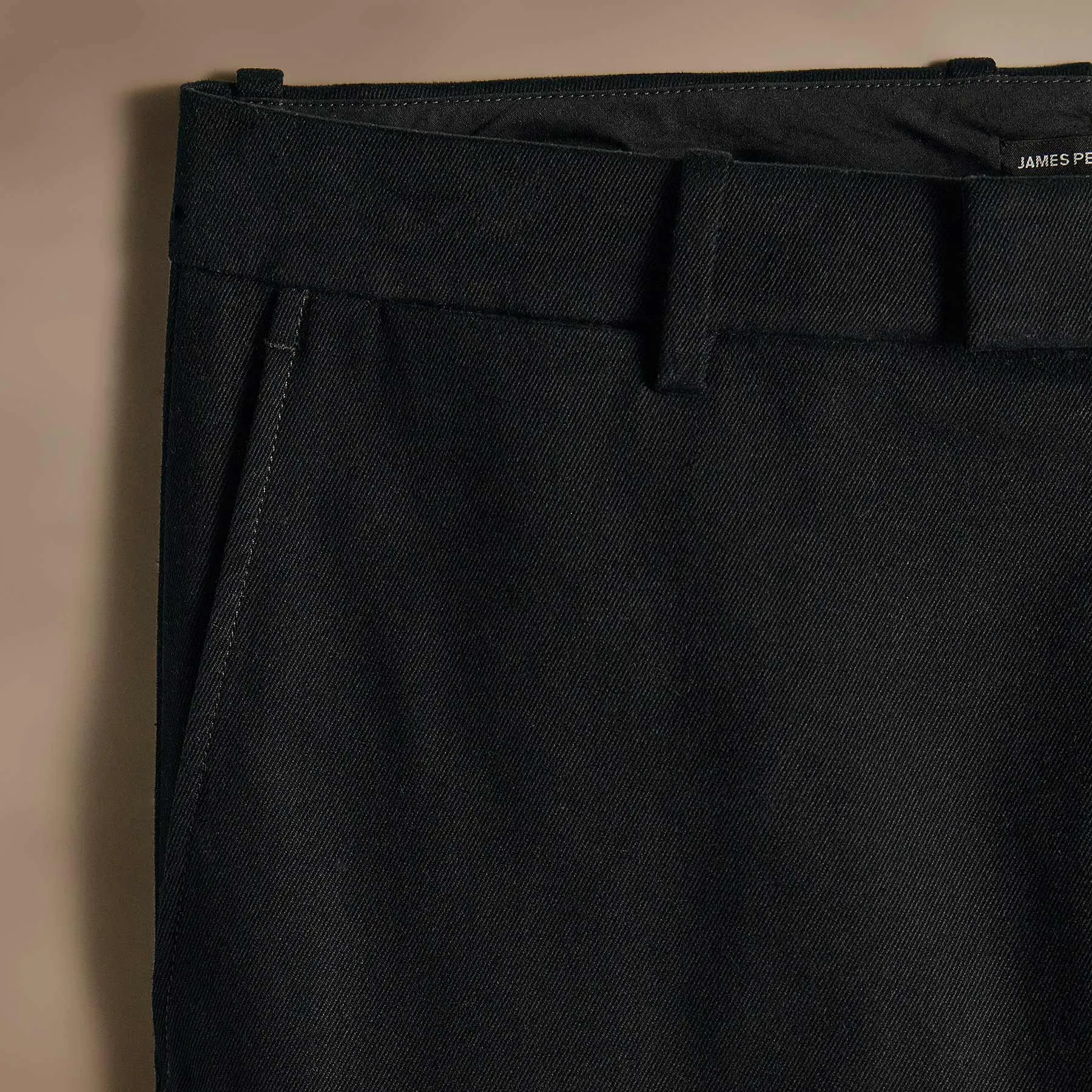 Cashmere Touch Twill Trouser - Black