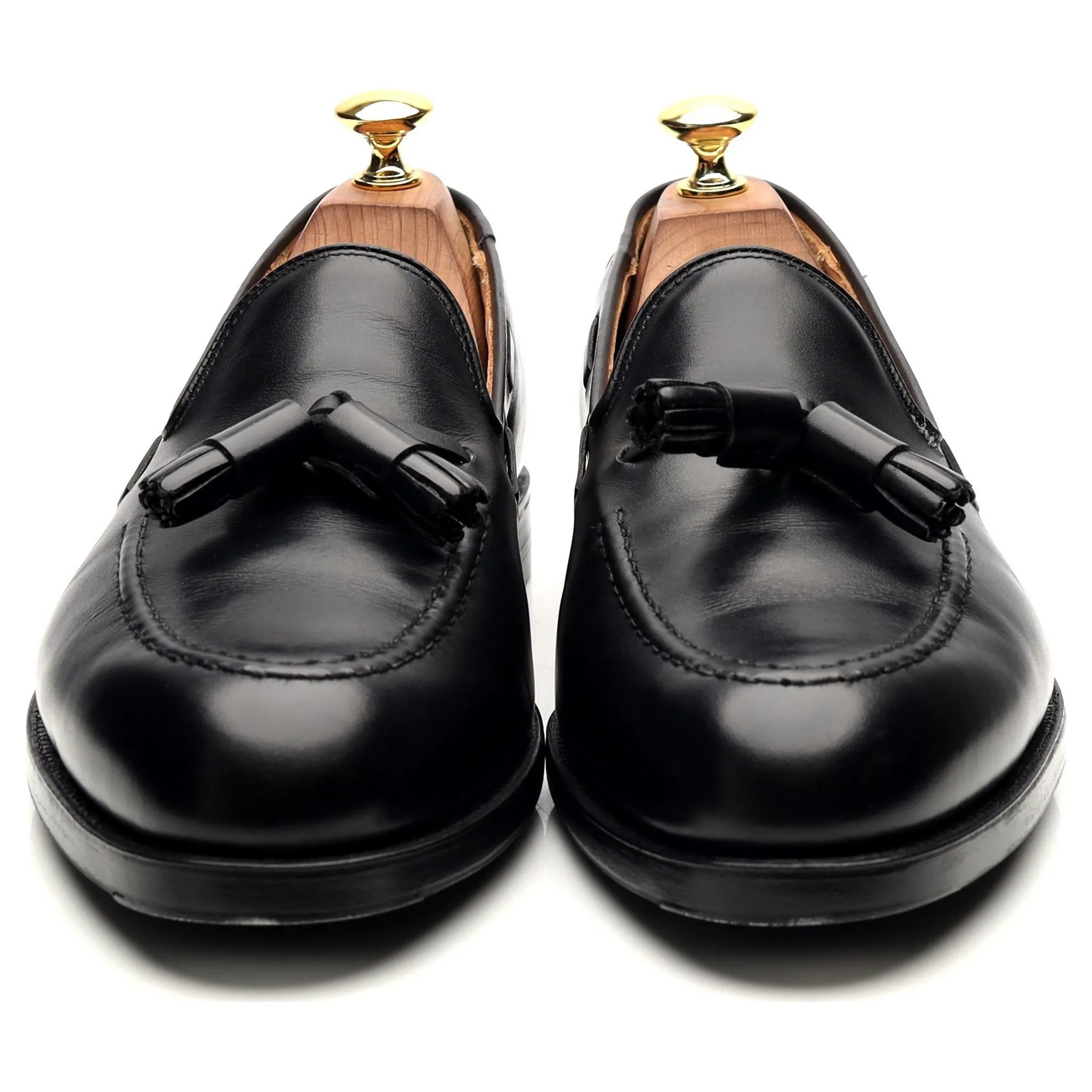 'Cavendish 2' Black Leather Tassel Loafers UK 8 E