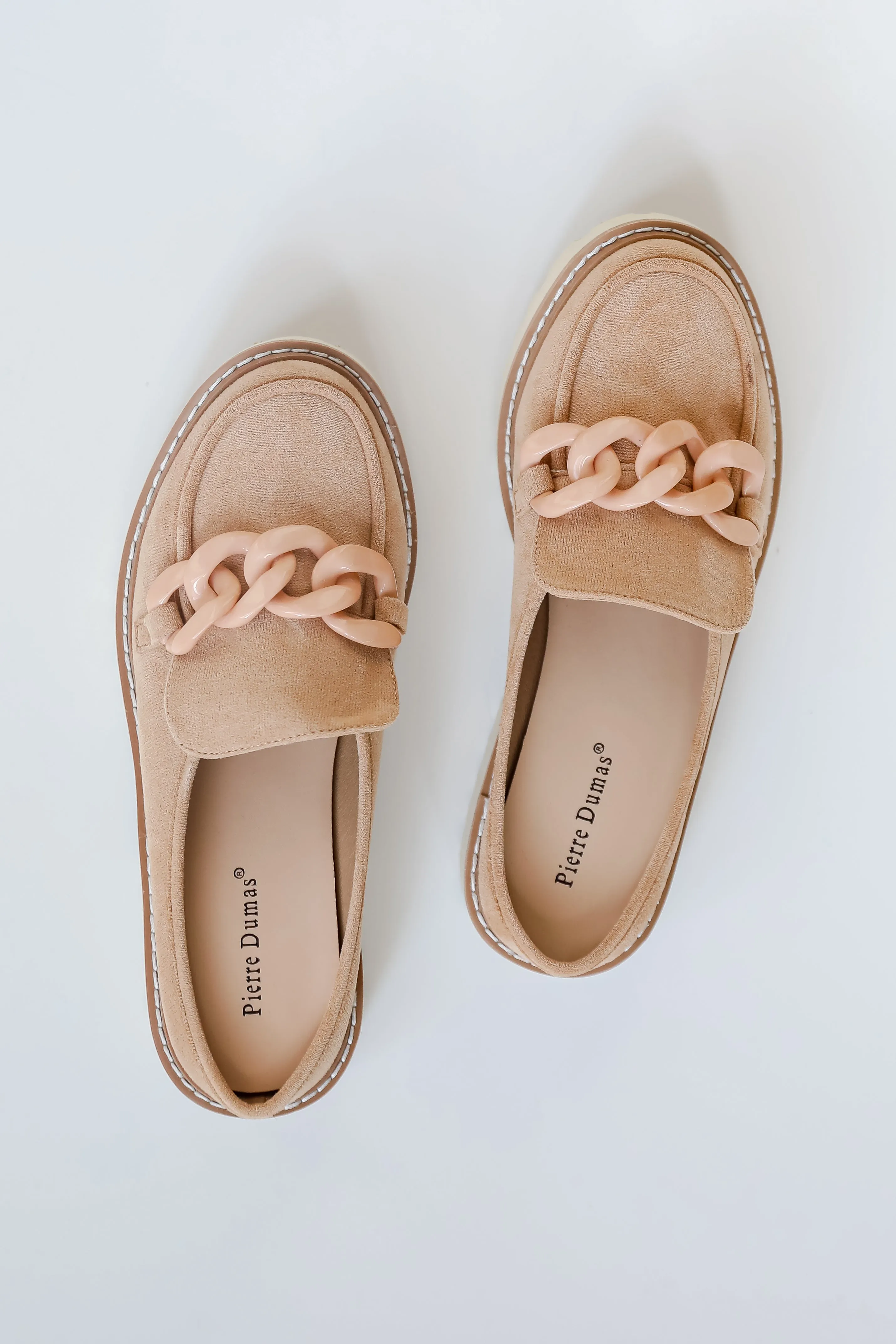 Chasing Perfection Taupe Slide-On Platform Loafers