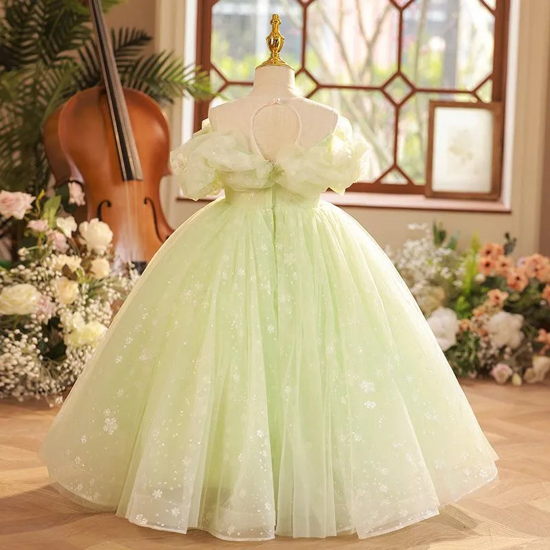 Christmas party evening dress stage catwalk performance fluffy girl princess dress