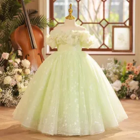 Christmas party evening dress stage catwalk performance fluffy girl princess dress