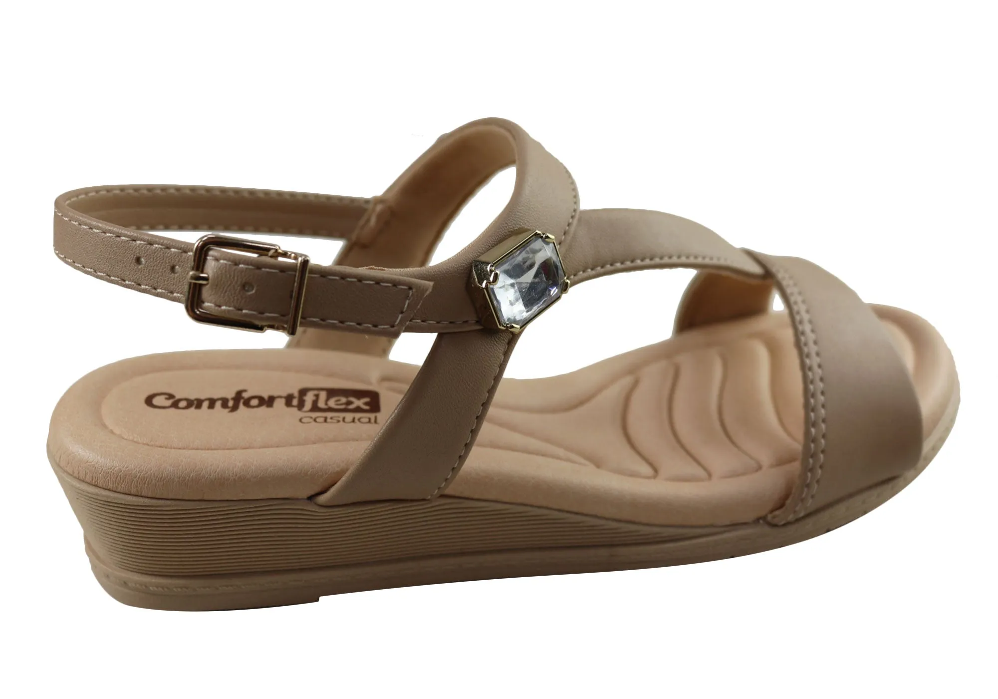 Comfortflex Natalie Womens Comfortable Wedge Sandals Made In Brazil