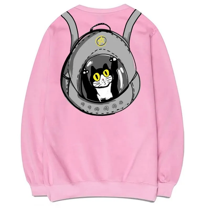 CORIRESHA Cat Lovers Sweatshirt Crewneck Long Sleeve Casual Soft Teen Cute Pullover