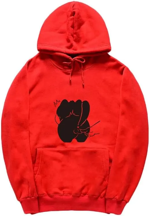 CORIRESHA Funny Cat Long Sleeve Drawstring Kangaroo Pocket Cotton Hoodie Sweatshirt