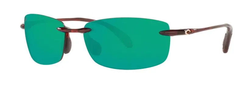 Costa Del Mar Mens Ballast Tortoise Frame - Green Mirror 580 Plastic Lens - Polarized Sunglasses