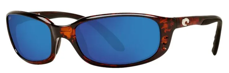 Costa Del Mar Mens Brine Tortoise Frame - Blue Mirror 580 Plastic Lens - Polarized Sunglasses