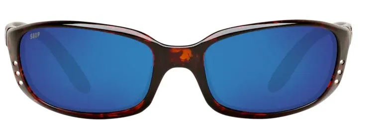 Costa Del Mar Mens Brine Tortoise Frame - Blue Mirror 580 Plastic Lens - Polarized Sunglasses