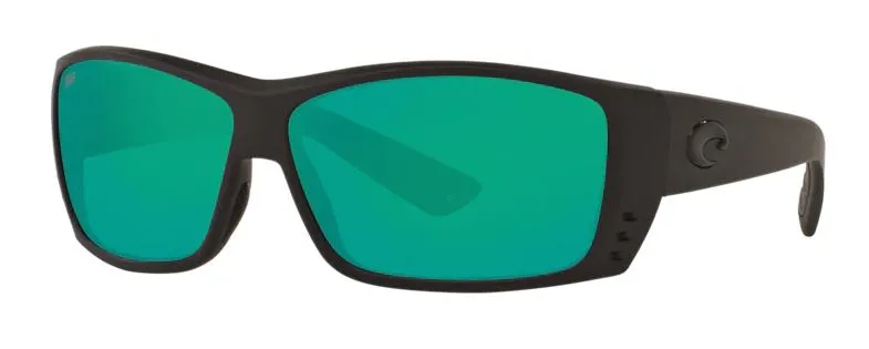 Costa Del Mar Mens Cat Cay Blackout Frame - Green Mirror 580 Plastic Lens - Polarized Sunglasses