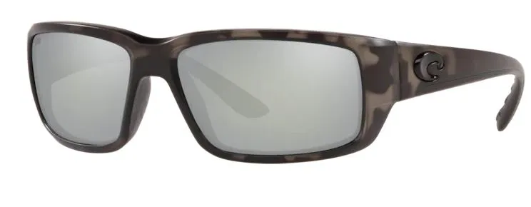 Costa Del Mar Mens Fantail Tiger Shark Ocearch Frame - Gray Silver Mirror 580 Glass Lens - Polarized Sunglasses