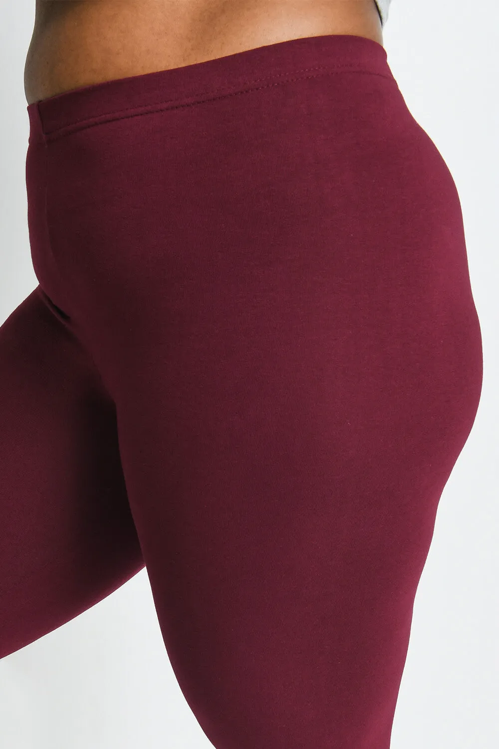 Curve Everyday Cropped Leggings - Burgundy