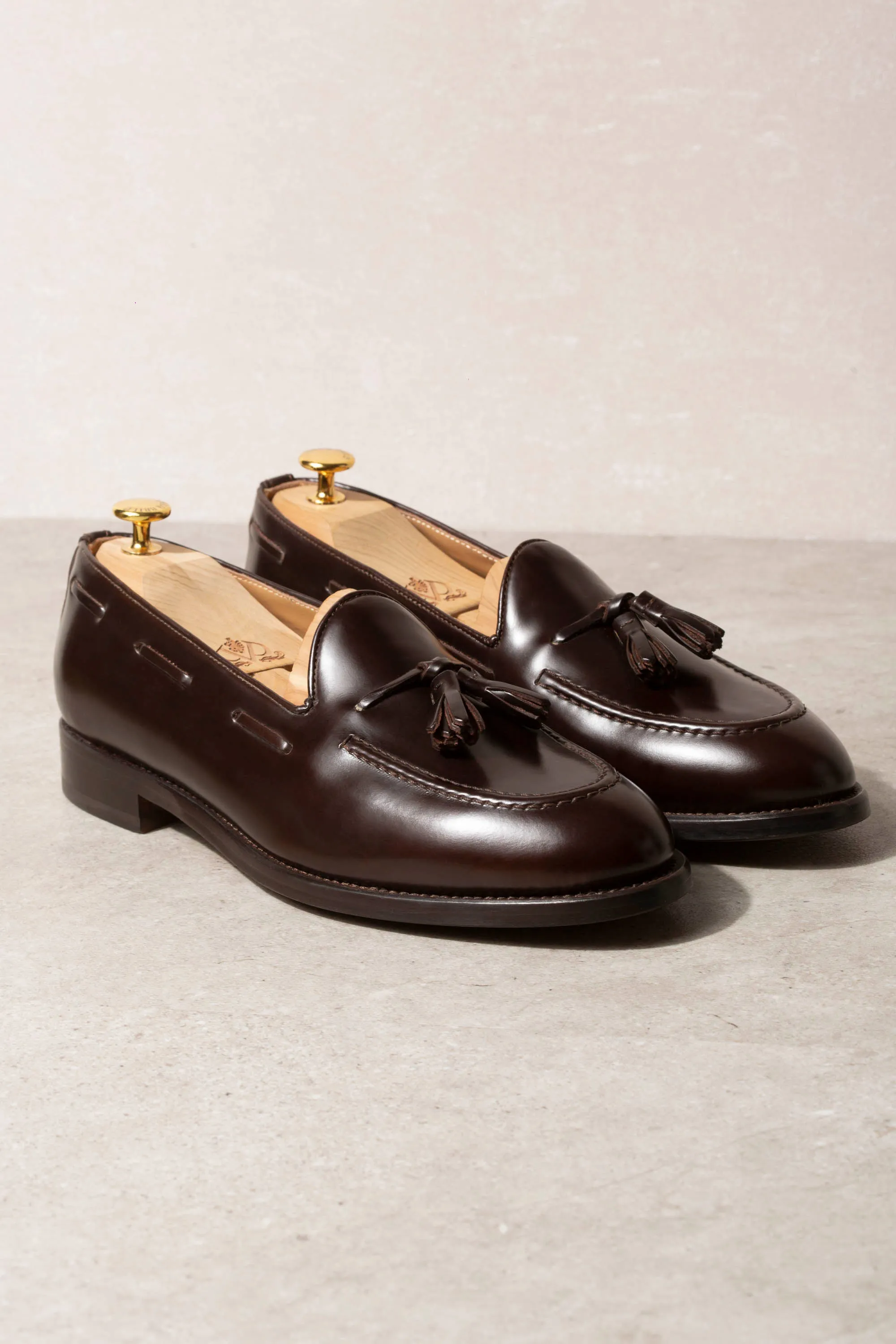 Dark brown tassel loafers - Made In Italy