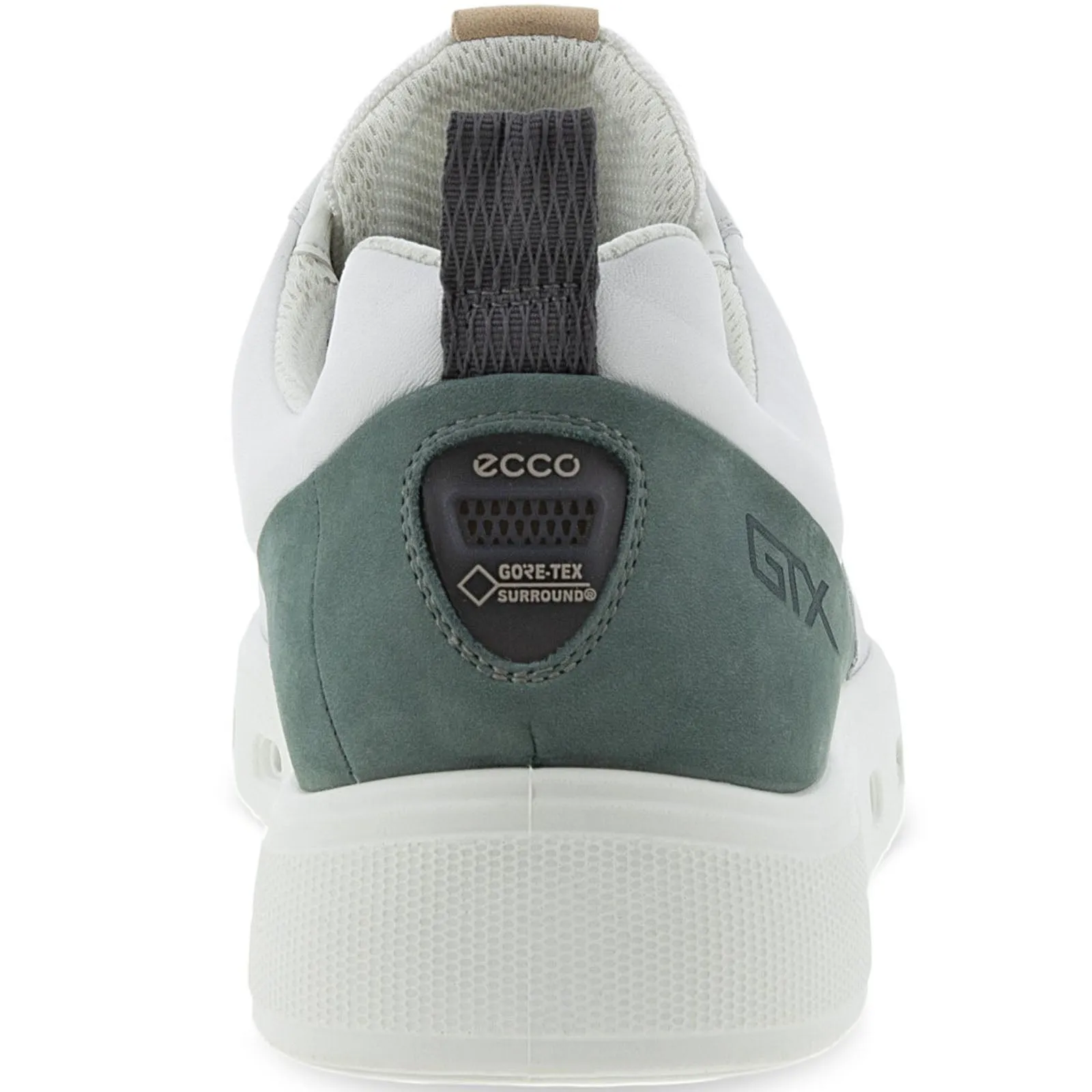 ECCO Mens Street 720 Leather GORE-TEX Trainers - Concrete/Green