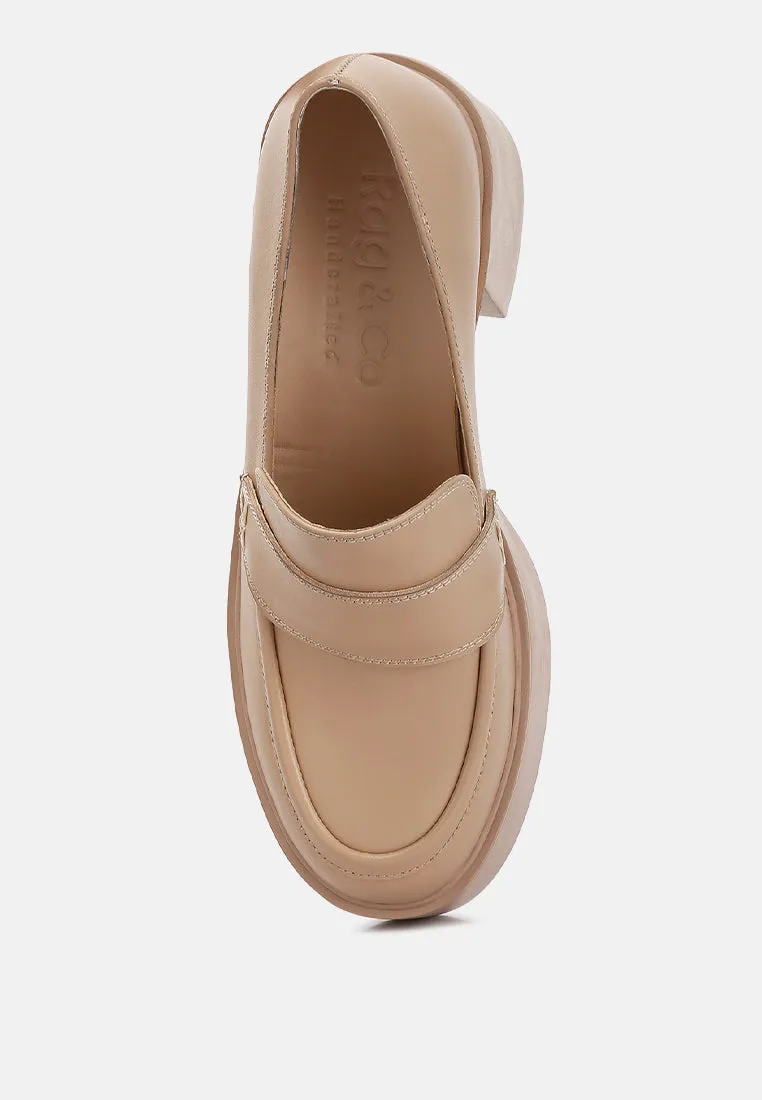 Elspeth Heeled Platform Leather Loafers