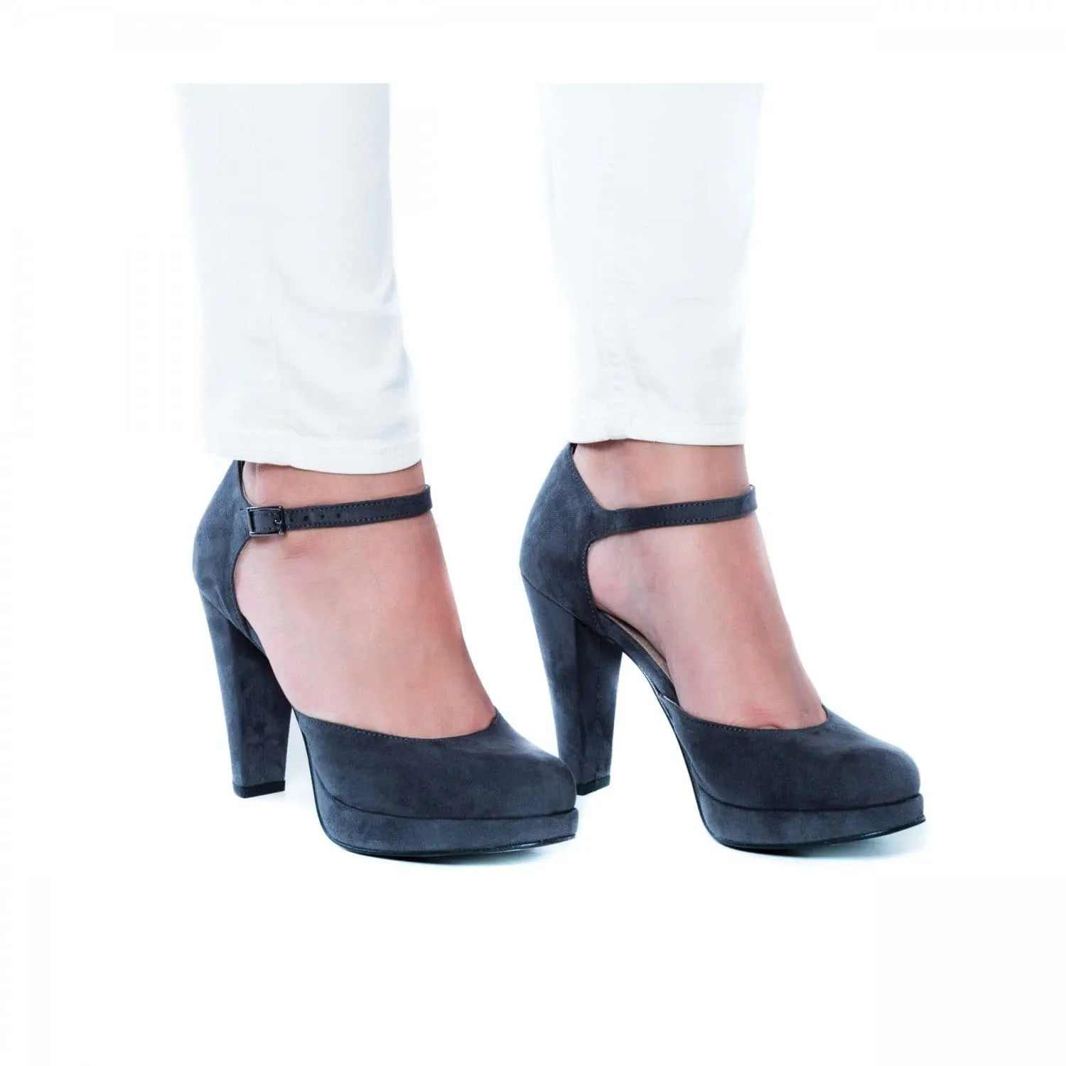 'Erica' women's vegan high heels mary-janes by NAE - charcoal